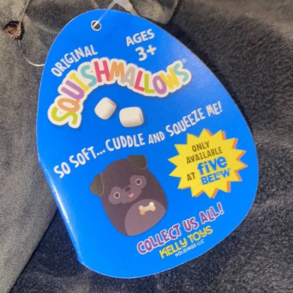 Squishmallow Bongo Bulldog Pug Dog 8" Plush Stuffed Animal Black Five Below Soft - Picture 5 of 5